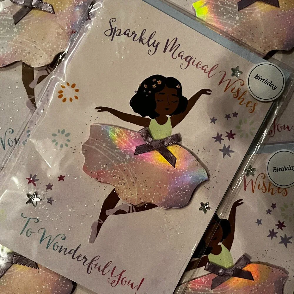 Birthday Cards for Kids - Ballerina (Lots of 5 /‎ NEW)